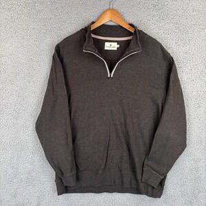 The Normal Brand Sweater Mens 2XL Brown 1/4 Zip Fleece Pullover Casual